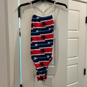 Speedo Red, White & Blue Star Stripe One-Piece Swimsuit
